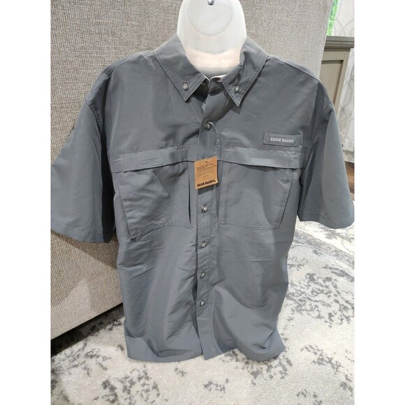 Eddie Bauer Other - Eddie Bauer Rainier Mens Short Sleeve Button Shirt Gray/UPF50/Fishing/Outdoor